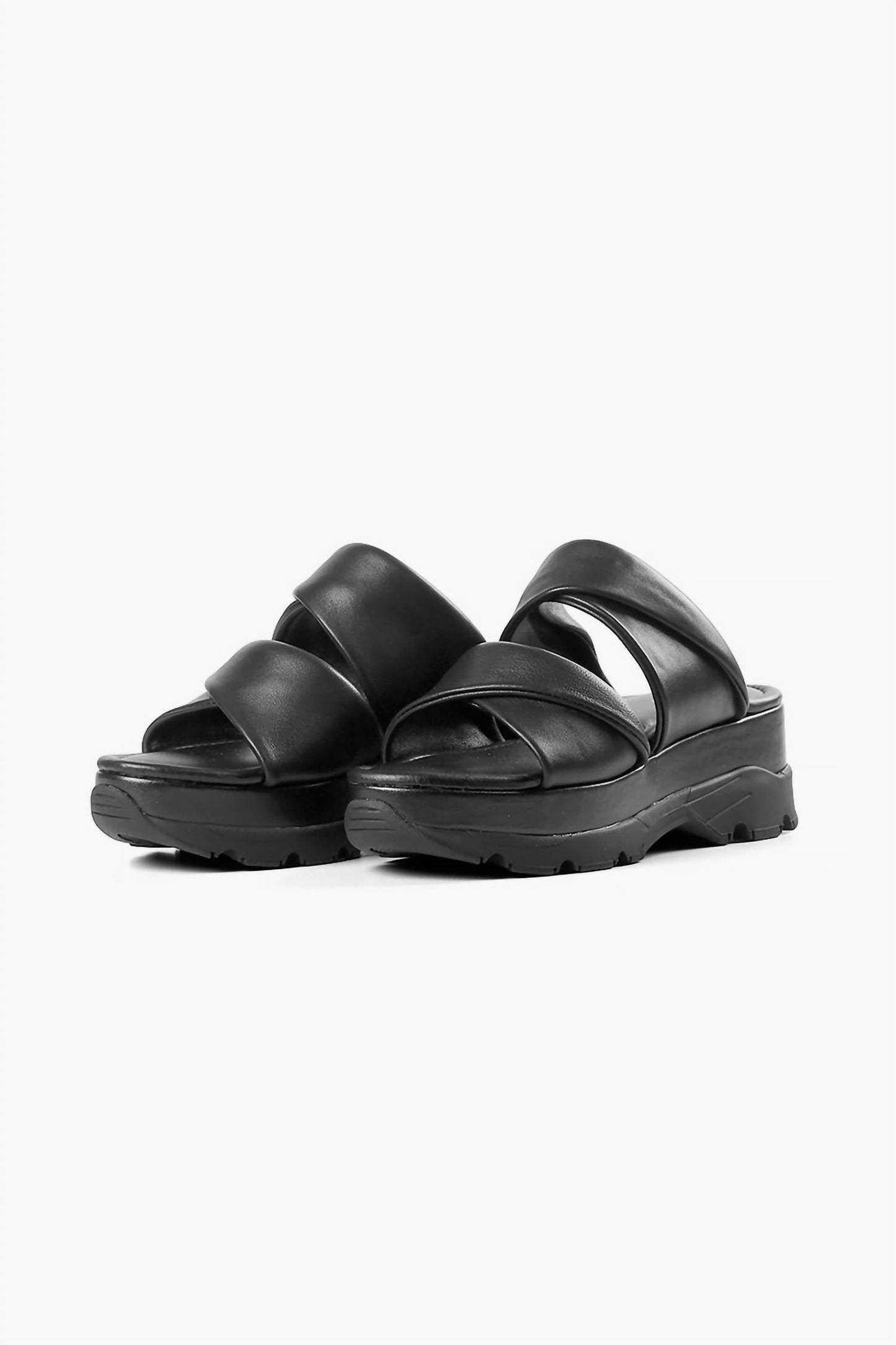 All Black - Women's Double Collar Slide Sandals