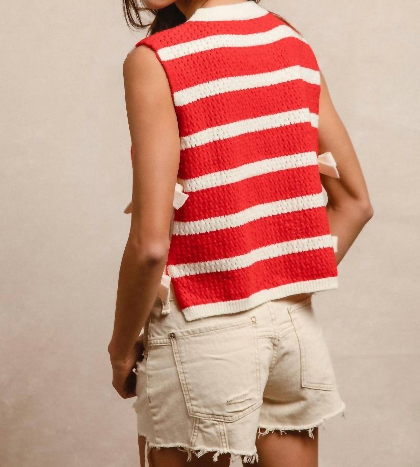 Bibi - Sandie Striped Side Tied Vest