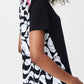 Joseph Ribkoff - Geometric Print Short Sleeve Hi-low Top