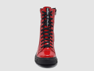 Helios - Botas femininas de couro com forro de pele de Medusa e zíper