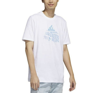 Adidas Men's Short Sleeve Crewneck Food Truck Graphic T-Shirt