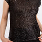 Frank Lyman - Sequin V-neck Knit Top