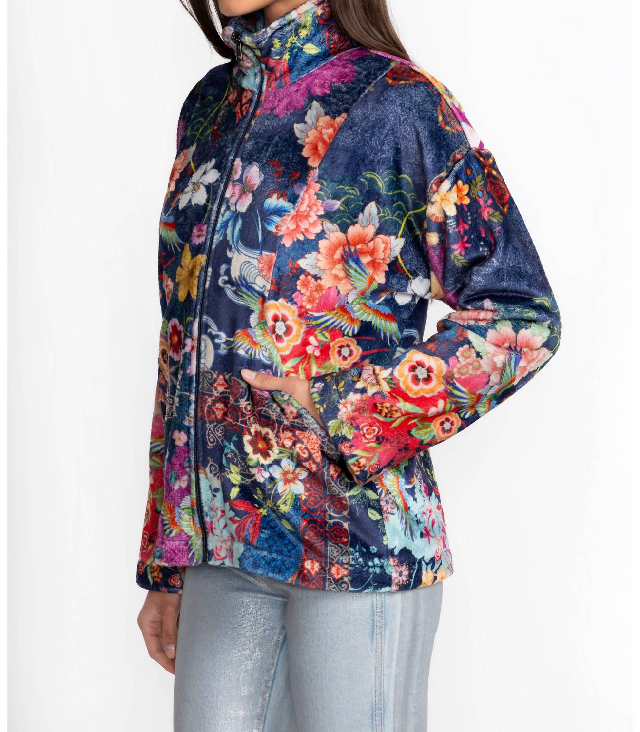Johnny Was - Joan Zip Sherpa Jacket -Plus