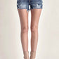 Risen - Mid Rise Raw Hem Denim Shorts