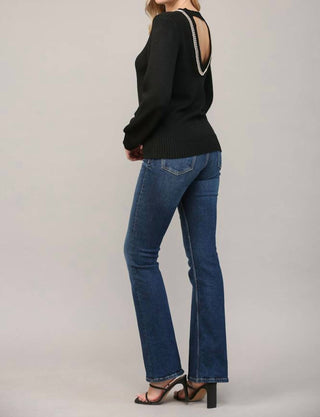 Fate - Chain Trimmed Open Back Sweater