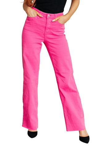 Judy Blue - Calça jeans reta tingida dos anos 90