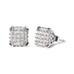 10K White Gold 3/4 Cttw Princess Diamond Composite Open Frame Stud Earrings (I-J Color, I1-I2 Clarity)