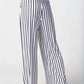 Joseph Ribkoff - Striped High-waist Belted Wide-leg Pants