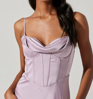 Astr - Cannes Satin Bustier Maxi Dress