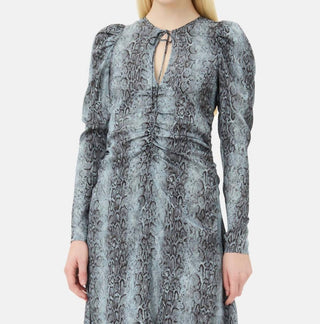 Ganni - Vestido midi franzido
