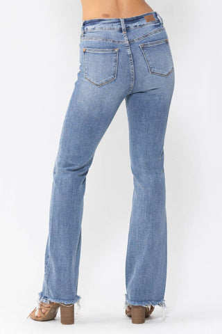 Judy Blue - Calça Jeans Bootcut de Cintura Alta com Dois Botões