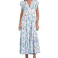 Elan - Ruffle-sleeve Tassel-tie Maxi Dress