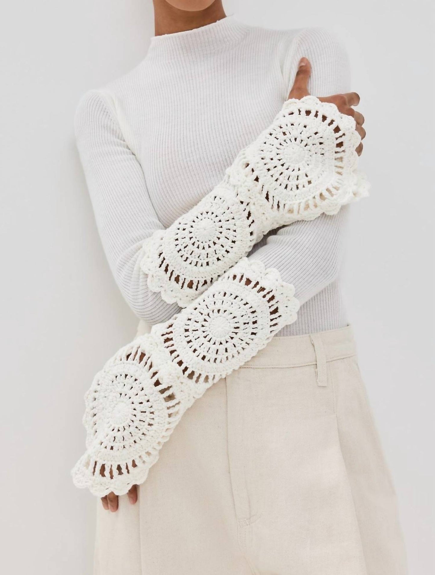 Aje. - Mosaic Crochet Detail Knit Top