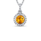 Diana M Jewels - 0.65 Cts Citrine Round Diamonds Pendant