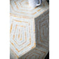 18x18x21 Hexagonal Capes Capiz Stool Cream/Yellow