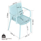4 Modern Stackable Plastic Armchair Matched With Folding Square Table