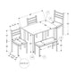 Dining Set, 5 Pieces Set, Rectangular, Small, Contemporary & Modern