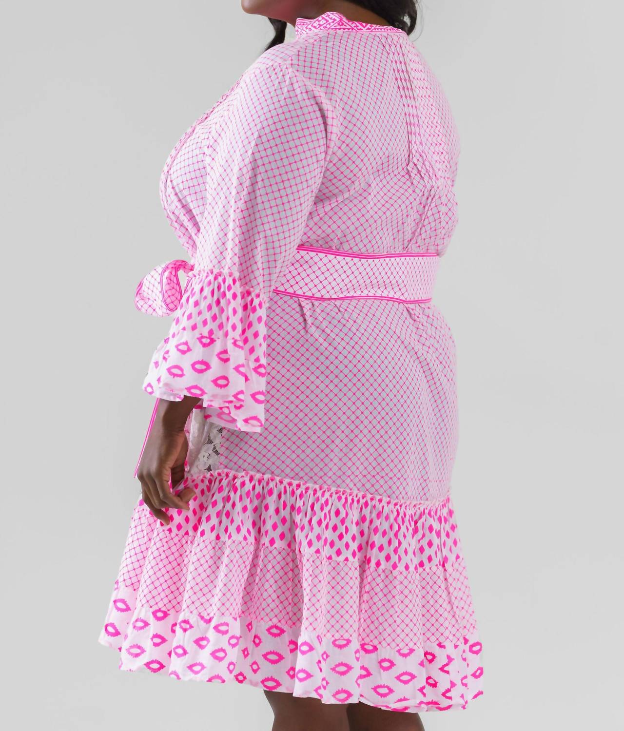 Pep'S Cannes - Short Net Print Mini Dress - Plus