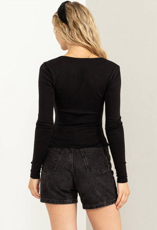 Lista de desejos - Blusa franzida com decote em V