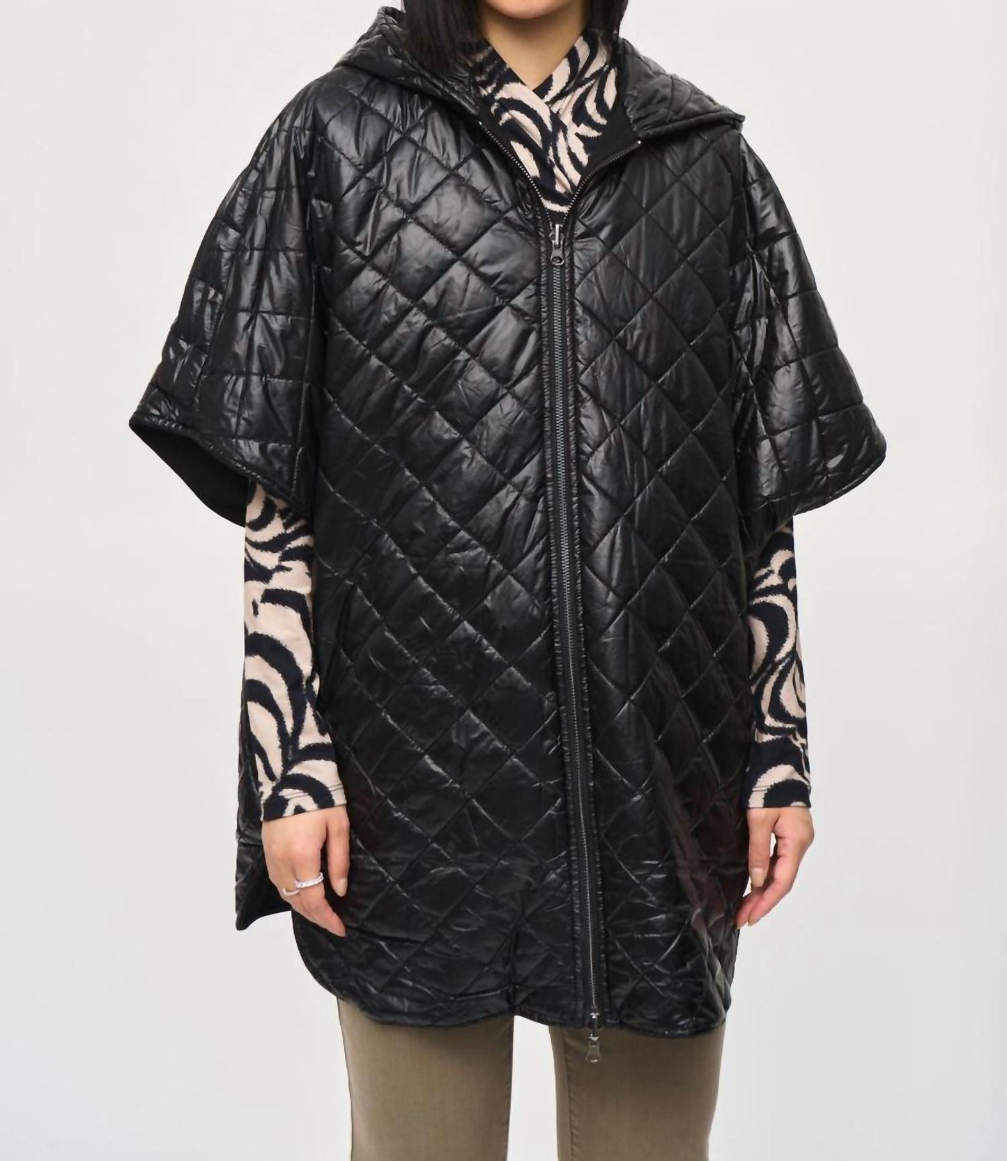Joseph Ribkoff - Reversible Quilted Hooded Cape