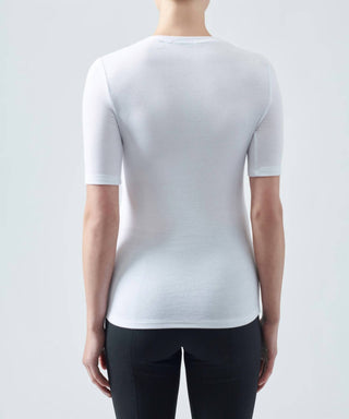 Atm - CAMISETA MANGA CURTA COM DECOTE EM V E CANELADO MODAL