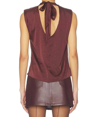 Astr - Inaya Satin Rhinestone Embellished Top