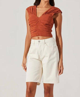 Astr - Xandra Ruched Crop Top