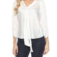 Joseph Ribkoff - Pussy Bow Puff Sleeve Satin Top