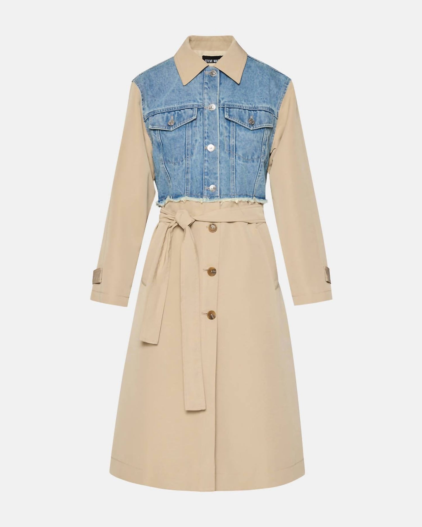Steve Madden - Soraya Mixed Media Trench Coat