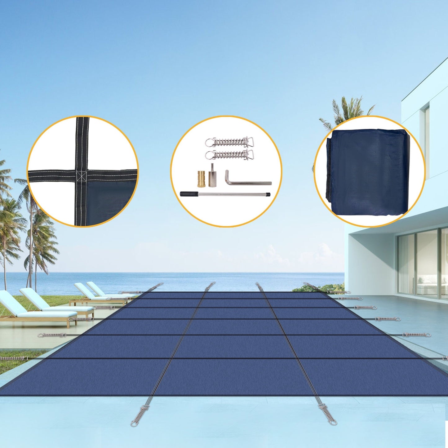 16 x 32 Ft Rectangle Inground Pool Safety Cover