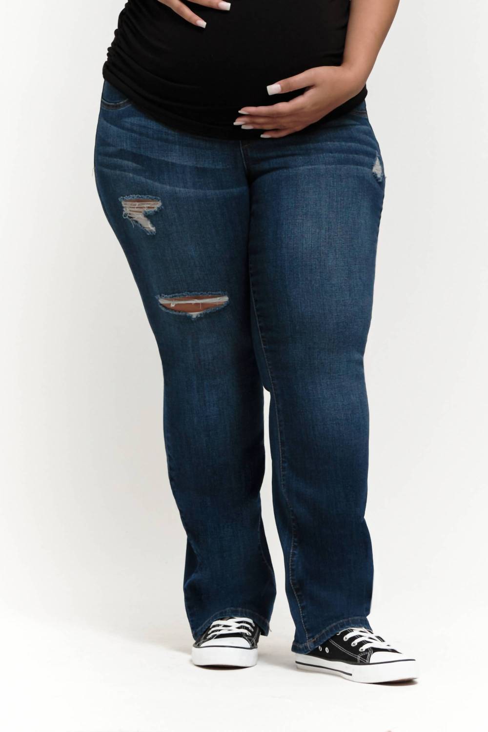 1822 Denim - Maternity Slim Boot Cut With Bellyband Jeans - Plus