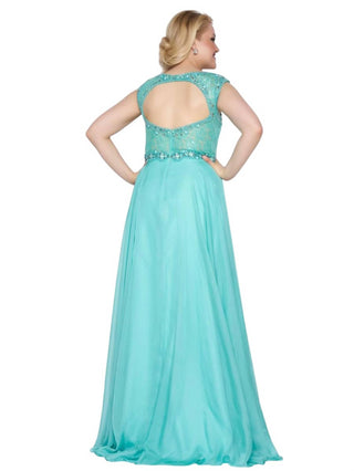 Mac Duggal - Vestido de chiffon em linha A - Plus