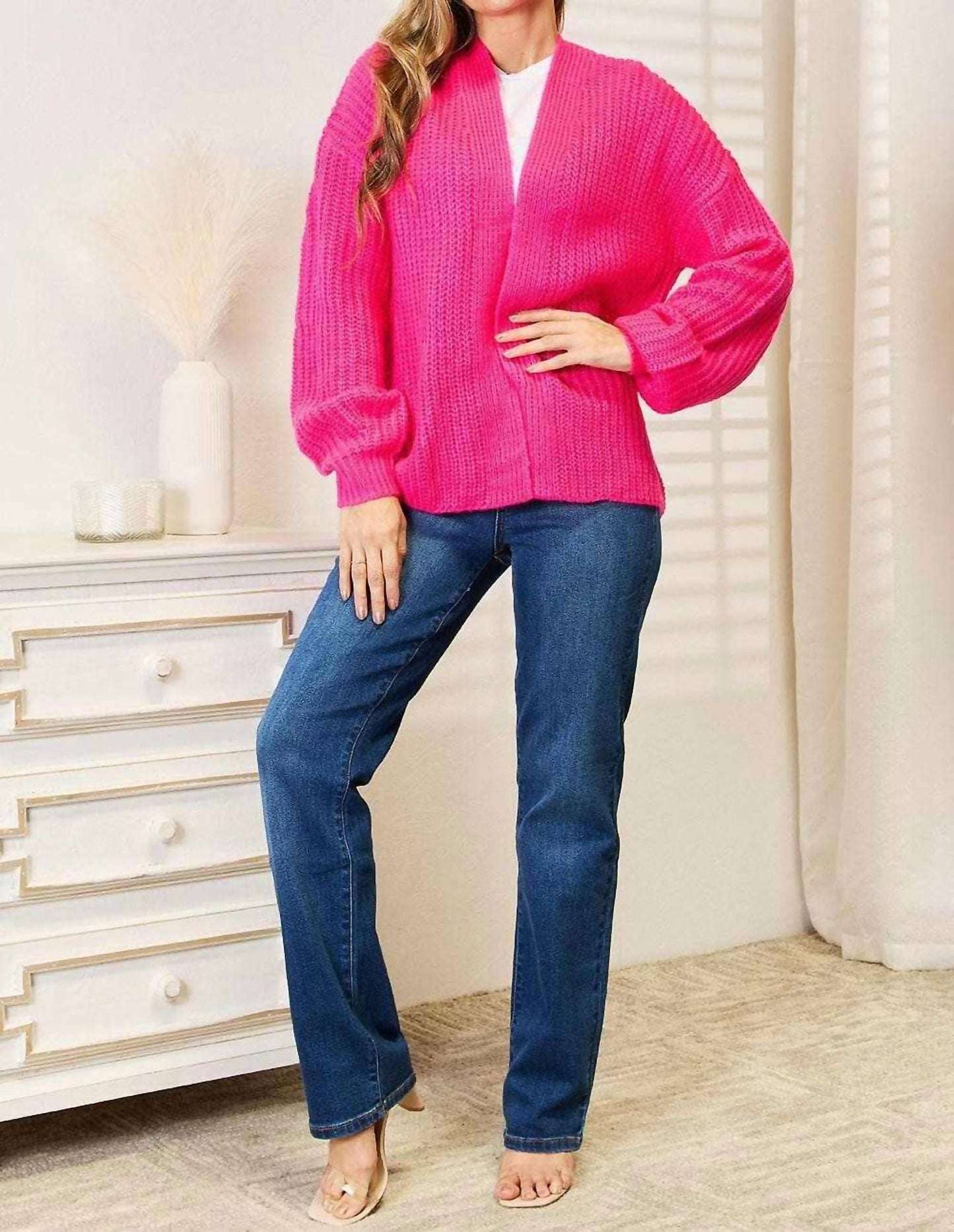 Double Take - Cozy Rib-knit Cocoon Cardigan