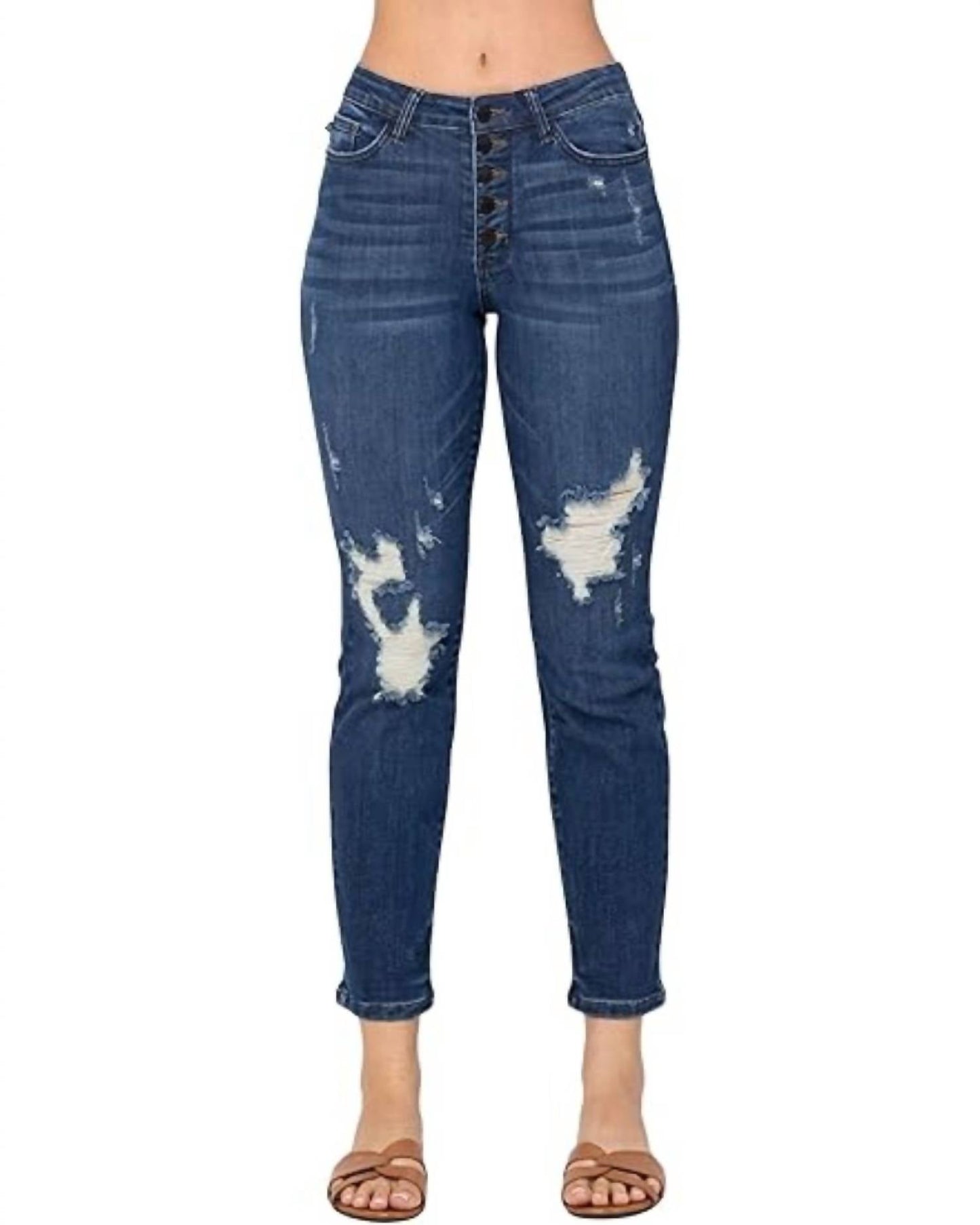 Judy Blue - High Waisted Distressed Jeans
