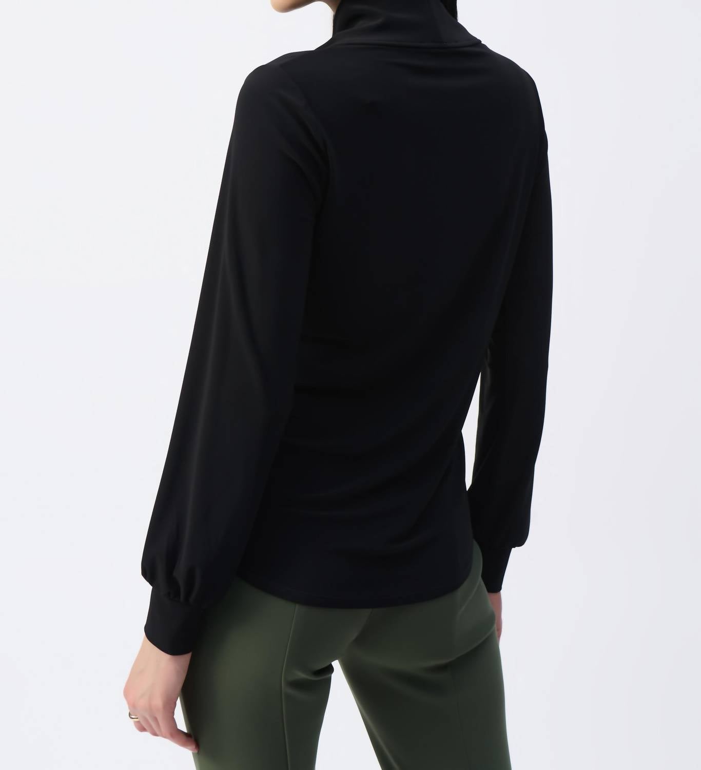 Joseph Ribkoff - Cowl Neck Puff-sleeve Top