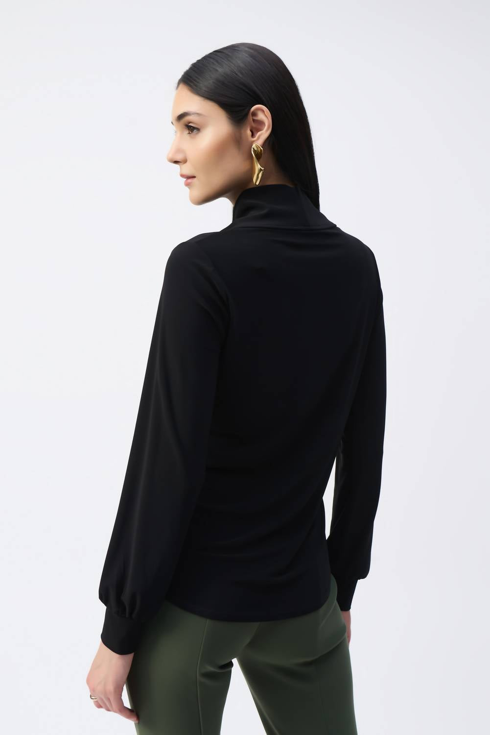 Joseph Ribkoff - Cowl Neck Puff-sleeve Top