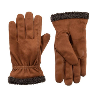 Isotoner - Luva masculina de microsuede reciclada e berbere