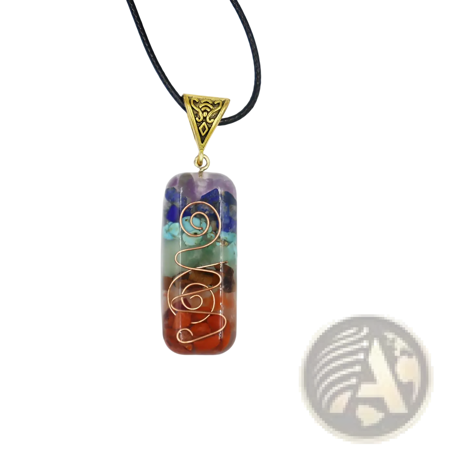 7 Chakra Natural Stone Filigree Healing Pendant Necklace