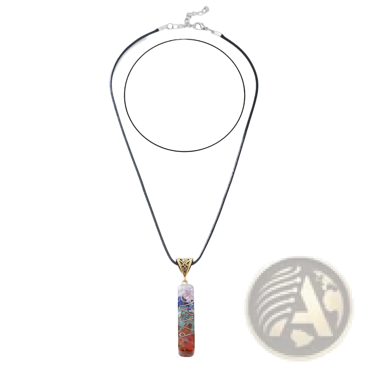 7 Chakra Natural Stone Filigree Healing Pendant Necklace