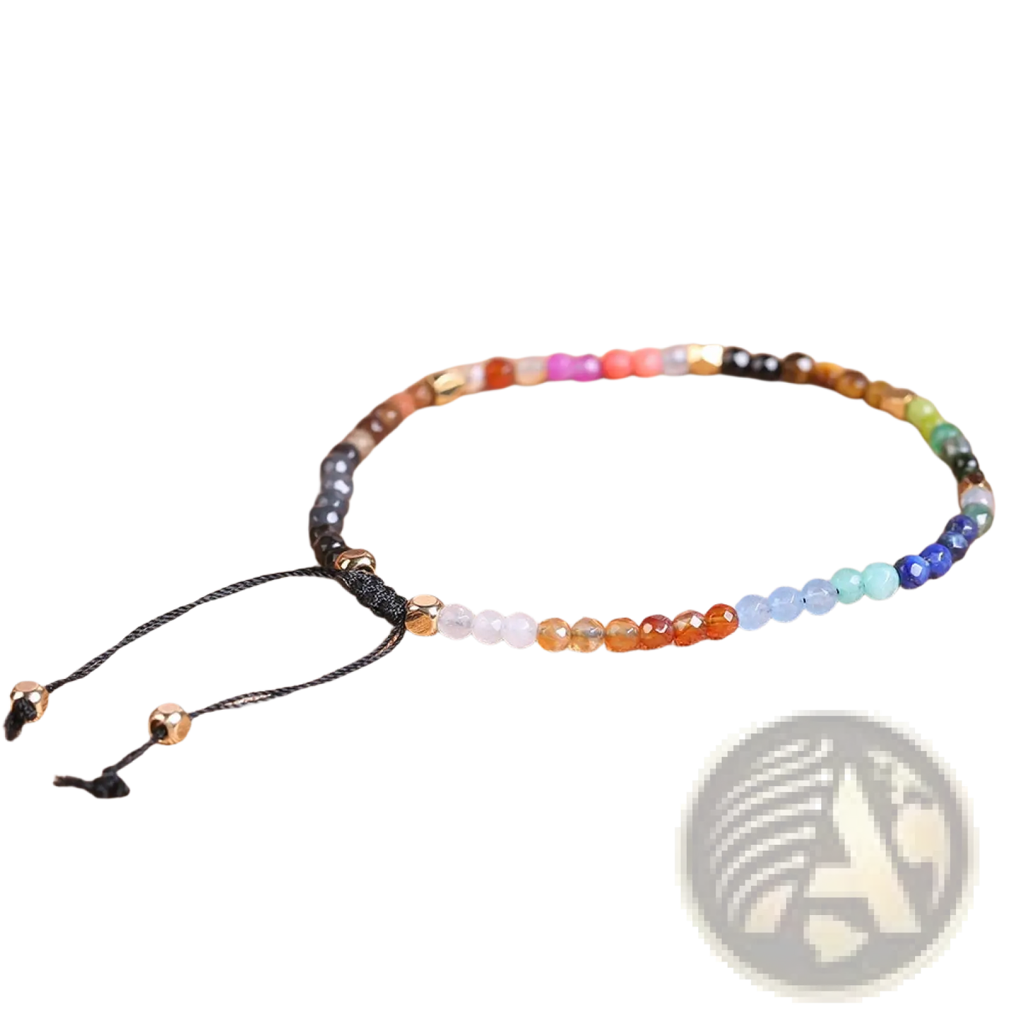 7 Chakras Constellation Agate Bracelet with Gold Accents