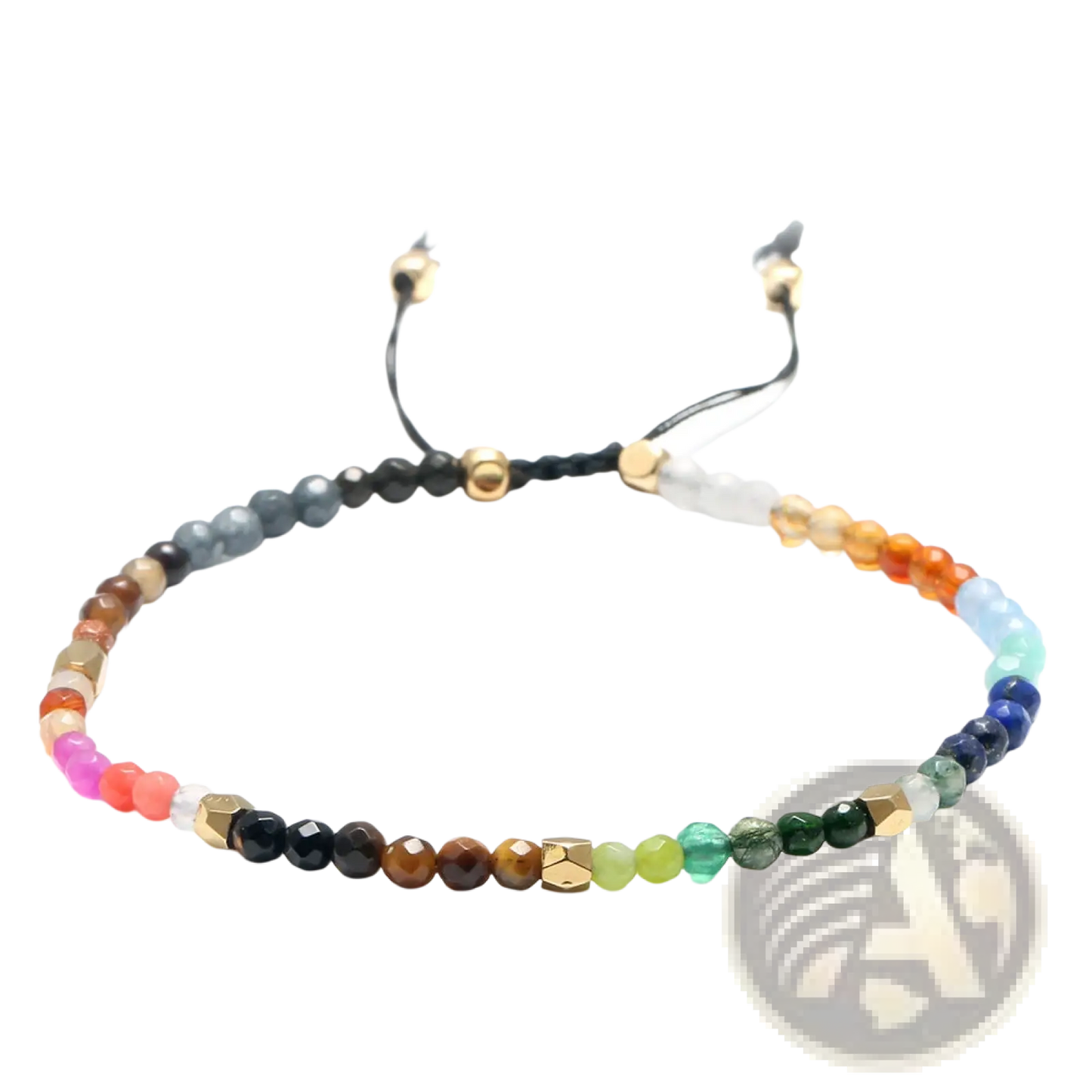 7 Chakras Constellation Agate Bracelet with Gold Accents
