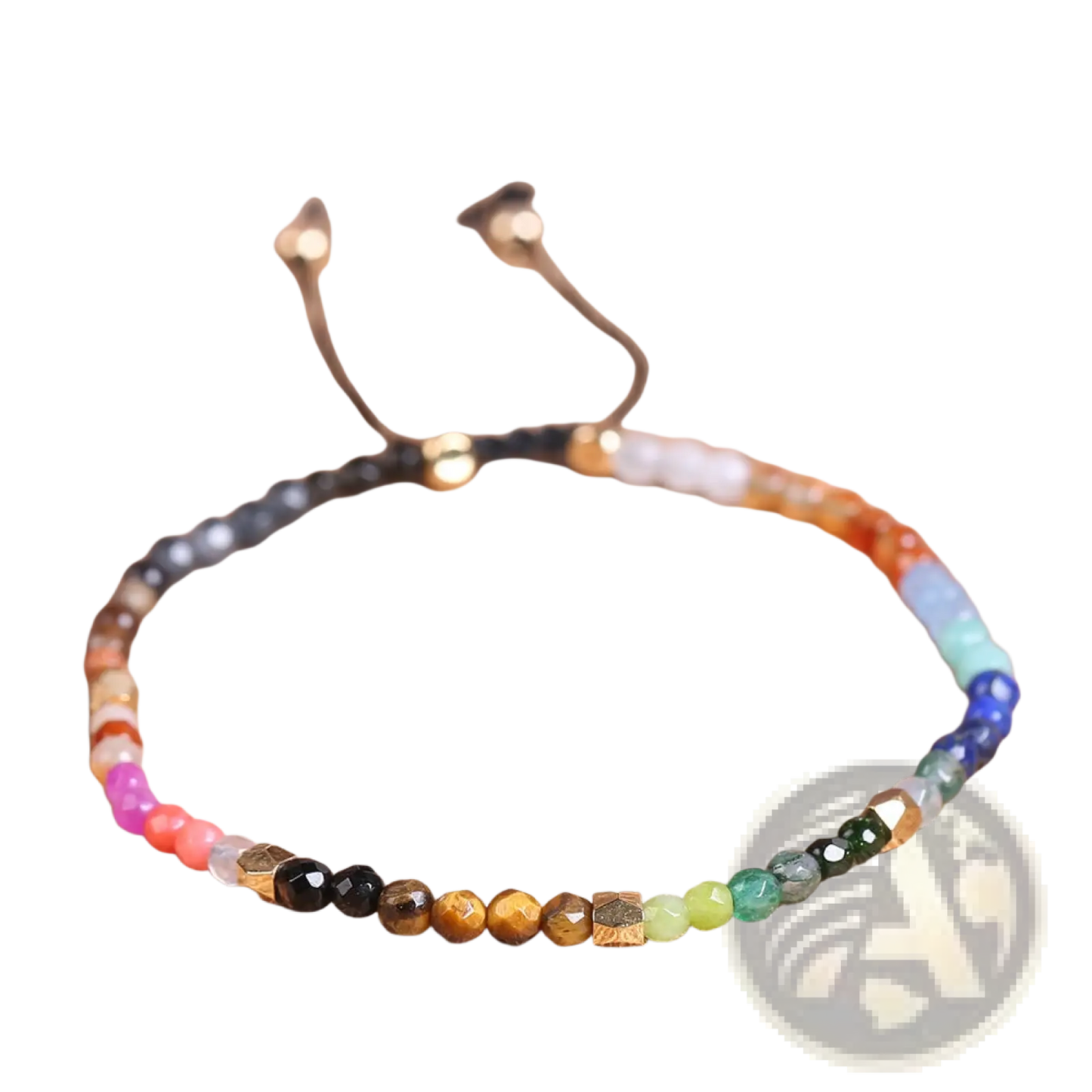 7 Chakras Constellation Agate Bracelet with Gold Accents