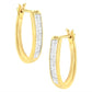 10K Yellow Gold 1/2 Cttw Invisible Set Princess-cut Diamond Hoop Earrings (H-I Color, SI2-I1 Clarity)