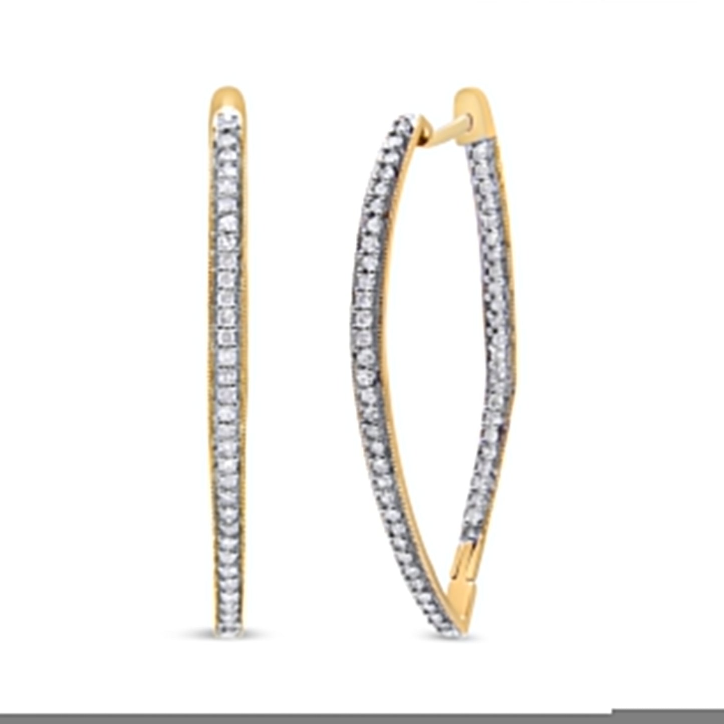 10k Yellow Gold Round Cut Diamond Earrings (1 cttw, I-J Color, I2-I3 Clarity)