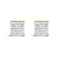 10K Yellow Gold 2.0 Cttw Invisible-Set Princess-Cut Diamond Stud Earrings
