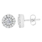 14k White Gold 1 cttw Diamond Halo Stud Earrings (I-J Clarity, I1-I2 Color)