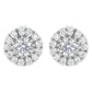 14k White Gold 1 cttw Diamond Halo Stud Earrings (I-J Clarity, I1-I2 Color)