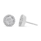 14K White Gold 1.0 Cttw Brilliant-Cut Diamond Halo-Style Cluster Round Button Stud Earrings (H-I Color, I1-I2 Clarity)