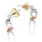 10K Two-Toned Gold Flash Plated .925 Sterling Silver Awareness Ribbon Dangle Earrings