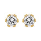 14K Yellow Gold 2.0 Cttw Round Diamond Crown Stud Earrings (I-J Color, I1-I2 Clarity)